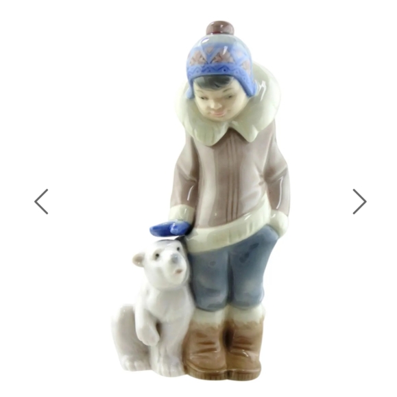 Lladro Eskimo Boy with Pet Polar Bear Porcelain Figurine (EUC) - Picture 13 of 13